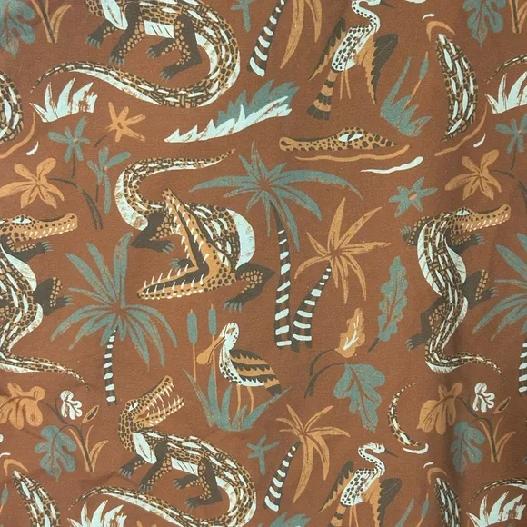 Howler Brothers Shirt Mens XL Alligator Palm Tree Mansfield All Over Print Vaca - Picture 7 of 7